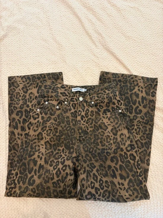 Aelfric Eden Leopard-Print Flare Jeans - Brown & Black - Picture 3 of 4